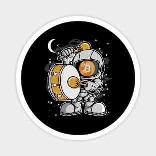 Astronaut Drummer Bitcoin BTC Coin To The Moon Crypto Token Cryptocurrency Blockchain Wallet Birthday Gift For Men Women Kids Magnet